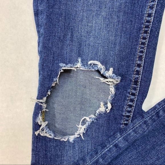 Free People Midnight Blue Destroyed Jeans Sz 27 - Picture 6 of 9